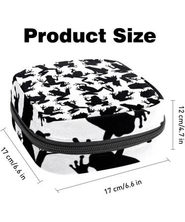 Black Silhouette Tree Frogs Women's Binding Pocket Menstruation Pad Bag - Portable Menstrual Cup Pocket with Zipper for Teens & Women - Buy Online on GoSupps.com