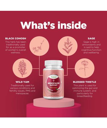 Menopause Relief & Hormone Balance Supplement - Adrenal & Thyroid Support with Dong Quai, Wild Yam Root, Black Cohosh - Women's Health - Buy Online on GoSupps.com