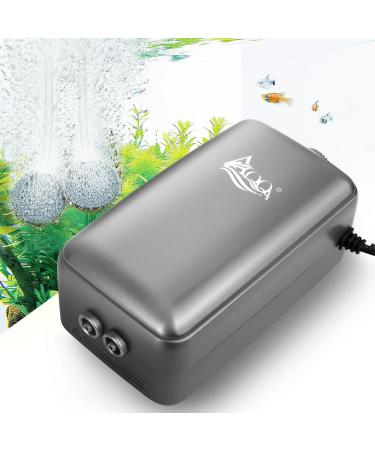 AQQA aquarium air pump 35db extremely quiet aquarium oxygen pump with double check valve accessories for 50-450l Fish tank (10W)