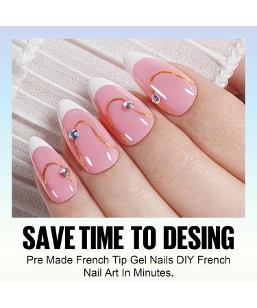 Tomicca French Press On Nails - 180 Almond Nail Tips 3-in-1 Pre-Colored Full Cover & Base Coat for Nail Art | 15 Sizes Available - Rose Almond Finish - Buy Online on GoSupps.com