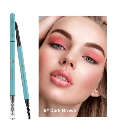 TurritopsisD Eyebrow Pencil Liner 2-Pack Dark Brown | Waterproof Long-Lasting Retractable Eyebrow Makeup with Built-in Brush for Natural Look - Buy Online on GoSupps.com