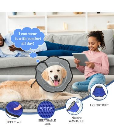 Buy VAVOPAW SCHNECHRAUSE Adjustable Protective Cat Collar - Breathable & Recyclable Dog Collar for Post-Op Recovery - Size L in Blue/Gray - International Shipping Available - Buy Online on GoSupps.com
