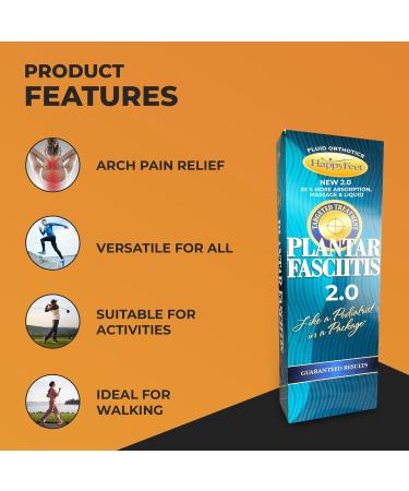 Happy Feet Insoles for Foot Pain Relief | 20% Extra Gel Arch Support | Plantar Fasciitis & Flat Feet Comfort | S (W7.5-8/M5-6.5 - Buy Online on GoSupps.com