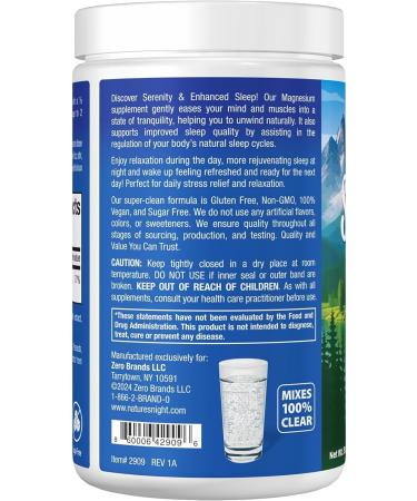 Nature s Perfect Night | Serenity Magnesium Drink Mix Powder | Anti-Stress | Gluten Free | Vegan | Non-GMO | Sugar-Free | Supports Relaxation Sleep Heart Bone and Nerve Health | 15 oz 15 Ounce (Pack of 1) - Buy Online on GoSupps.com