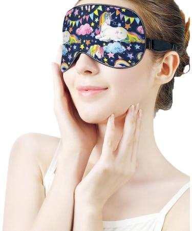 Watercolor Unicorn Sleep Mask - Adjustable Eye Cover for Sleeping and Travel - Block Light for Men and Women - Buy Online on GoSupps.com