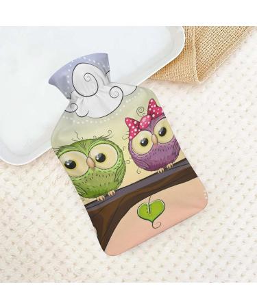 Cartoon Owl Hot Water Bottle with Plush Cover - Hand Warmer for Adults & Kids | 26.5x15.3cm - International Shipping - Buy Online on GoSupps.com