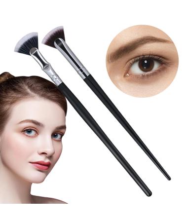 Folding Angle Scalloped Lash Brush | Unique Mascara Fan Brush - Eye Lashes Makeup Tools with Double Layer Bristles for Christmas Valentine's Day