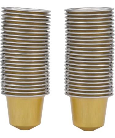 Masyrt Premium Aluminum Foil Cover 50% 15ml Coffee Capsules with Spoons and Brush Heat Seal Lids for Coffee Capsules (Gold) - Buy Online on GoSupps.com