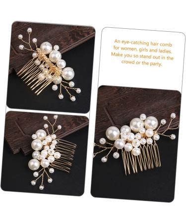 FRCOLOR the pearl comb wedding hair jewelry hair combs for women accessories bridal hair rhinestone hair accessories hair bling pearl hair clips the flowers bride alloy Hair Accessories - Buy Online on GoSupps.com