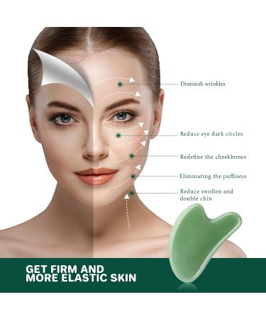 Buy Heart Shape Gua Sha Stones | Jade Facial Massage Tool for Skin Care & Relaxation - Green - Buy Online on GoSupps.com