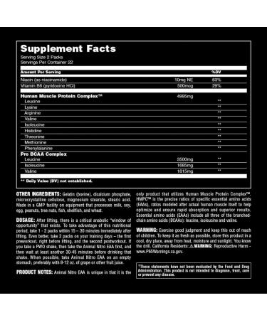Animal Nitro BCAA Supplement for Muscle Recovery and Growth - 44 Packs - Buy Online on GoSupps.com