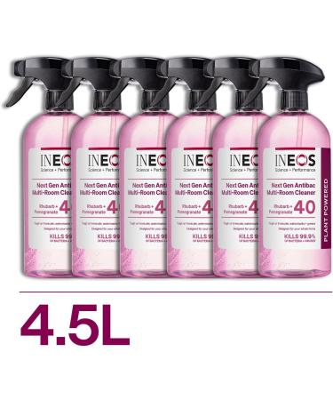 INEOS Next-Gen Cleaner Antibac Spray 4.5L (750ml x 6) Multi-Room Plant Powered Limescale + Grease Remover Kills 99.9% of Bacteria + Viruses Rhubarb + Pomegranate Rhubarb & Pomegranate 750 ml (Pack of 6) - Buy Online on GoSupps.com