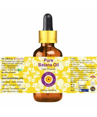 Buy Deve Herbes Pure Batana Oil - Cold Pressed 100ml (Pack of 2) with Glass Dropper | International Shipping Available - Buy Online on GoSupps.com