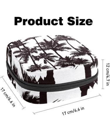 Buy Portable Women's Binding Bags | Menstrual Cup & Pad Pockets for Teens | Stylish Black & White Coconut Tree Design - Buy Online on GoSupps.com
