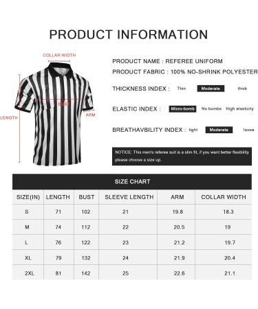 Redgino Men's & Women's Black & White Striped Referee Shirt Short Sleeve Football & Basketball Jersey Costume | Perfect for Halloween & Sports Events - Buy Online on GoSupps.com