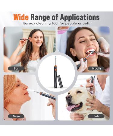 Ear Cleaner with Camera and Light | Ear Wax Removal Kit with 8 Pcs Ear Set | Otoscope for iPad, iPhone, Android | Black - Buy Online on GoSupps.com