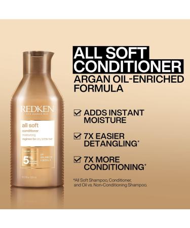 REDKEN Moisturizing conditioner with argan oil for dry and fragile hair completely soft 500 ml & Redken All Soft Shampoo 1 x 500 ml - Buy Online on GoSupps.com