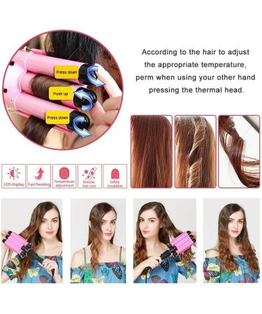 3 Barrel Curling Iron 25mm Professional Salon Ceramic Curling Iron VASLON Hair Waver Crimper Hair Iron - Beach Waves Curling Iron 1 Inch Hair Curling Iron Mermaid Hair Waver with LCD Temperature Display - Buy Online on GoSupps.com