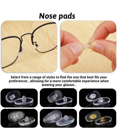 Kalione Screw-On Silicone Glasses Pads - 24 Pairs Metal Core Air Chamber Micro-Screw Cleaning Cloth & Tweezers | International Shipping - Buy Online on GoSupps.com