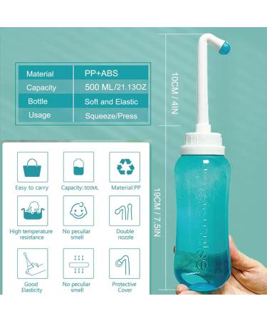 Peri Bottle for Postpartum Care | Handheld Portable Bidet Spray for Women | 500ml (16.9 oz) - Ideal for Perineal Cleansing Menstruation & Hemorrhoids - Buy Online on GoSupps.com