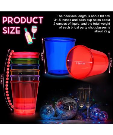 48 Packs Halloween Shot Glass Necklaces - Bachelorette Party Cups - Birthday Necklace Shots - Bride Plastic Shot Glasses on Beaded Necklace for Christmas Party - 6 Colors - Buy Online on GoSupps.com