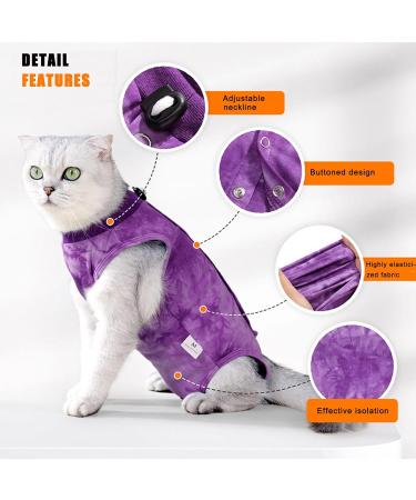 Yoolhamy Katzenbody - Post-Operative Recovery Suit for Cats | E-Collar Alternative for Wound Protection | Violet Cat Bodysuit - Buy Online on GoSupps.com