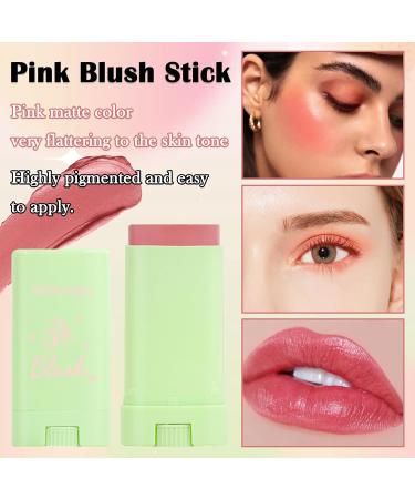 Pink Blush Stick Lightweight Cream Blush Stick Long Lasting Waterproof Multi Use Makeup Blush Stick for Lips & Cheeks & Face Waterproof Moisturizing Face Blush for All Skin Tones - Buy Online on GoSupps.com