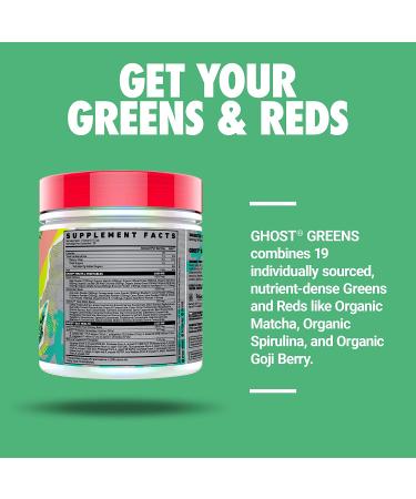 GHOST Greens Superfood Powder  Guava Berry - 30 Servings - 19 Super Greens & Reds  Fruits  Vegetables  Spirulina  & Chlorella  Prebiotics  10 Billion CFU Probiotic & Digestive Enzymes - Gluten-Free - Buy Online on GoSupps.com