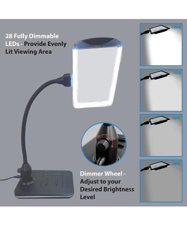 MagniPros 3X Magnifying Glass with Light and Stand  Flexible Gooseneck Magnifying Desk Lamp w/USB Fast Charge & Tablet Stands for Reading Fine Print  Painting  Sewing  Crafts & Close Work - Buy Online on GoSupps.com