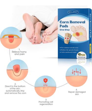 Mqupin Corn Removal Pads - Effective Wart Remover & Corn Treatment | 42PCs Foot Care Pain Relief Callus Remover - Buy Online on GoSupps.com