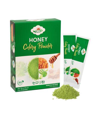 Visora Honey Celery Powder Helps Cleanse & Detoxify Supports Healthy Digestion Boosts Immune Support Antioxidant Support Rich in Vitamin C and Minerals Vegan (1 Box of 10 Servings)