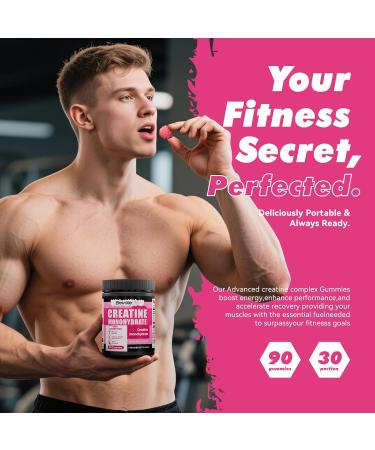 ElevateLife Creatine Monohydrate Gummies 5000mg for Men & Women Chewables Creatine Monohydrate for Muscle Strength Muscle Builder Energy Boost Pre-Workout Supplement(90 Count)-Strawberries Strawberry 90 Count (Pack of 1) - Buy Online on GoSupps.com