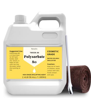 38.4 oz Polysorbate 80 for Bath Bombs  Premium Polysorbate 80 (Sorbitan Oleate) Liquid  100% Pure  Cosmetics Grade  Gentle on Skin  Suitable for Making Lotions  Shampoos  Body Washes and More 38.4 Ounce