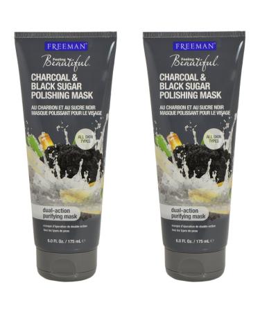 Freeman Facial Charcoal & Black Sugar Polish Mask 6 oz. - Set of 2