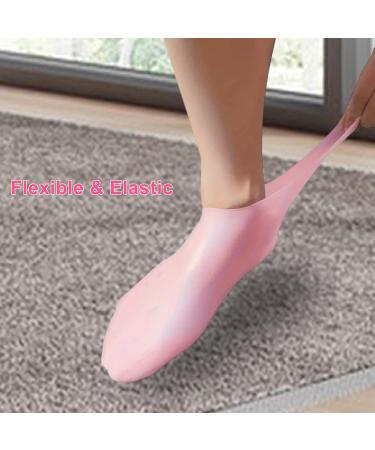 Silicone Moisturizing Socks for Women Foot Mask Peel Socks for Dry Cracked Feet and Hard Skin Removal Gel Socks for SPA Beach Gift (Pink) - Buy Online on GoSupps.com