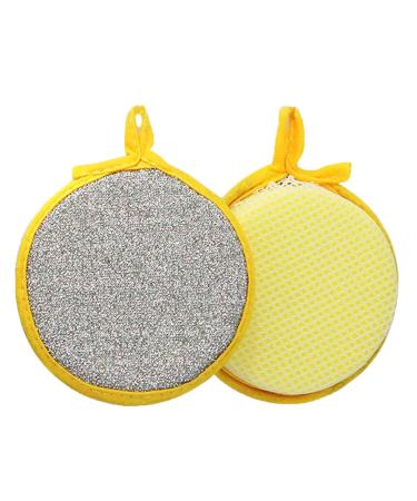 Kitchen Cleaning Sponges Double Sided Scouring Pad Wipe Dishwashing Sponges Cloth for Easy Dishwashing Dishwashing Brush Household Cleaning Reusable Cleaning Yellow