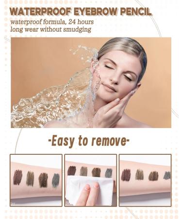 Grey Brown Waterproof Eyebrow Pencil Angled Tip Sculpting Retractable Eyebrow Pencil Double Headed Brow Pencil with Spoolie Brush Smooth and Non-Clumping Long Lasting Eye Brow Makeup for Women-02 02 Grey Brown - Buy Online on GoSupps.com