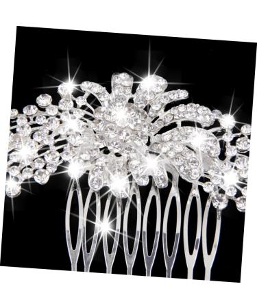 FRCOLOR Floral Rhinestone Hair Pin Rhinestone Hair Comb Bridal Wedding Hair Comb Slide Clip Bride Headband Western Style - Buy Online on GoSupps.com