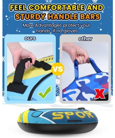 Premium Heavy Duty Snow Tube with Canvas Cover - 47 inch Commercial Grade Sled for Kids and Adults | Thickened Bottom for Ultimate Sledding Fun - Buy Online on GoSupps.com