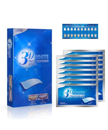 3D Teeth Whitening Strips-14 Counts Teeth Whitening Kit Enamel Safe for Sensitive Teeth Organic Formula-7 Day Gentle Improves Coffee Tea Stains Promotes Promote Natural Whitening (14)