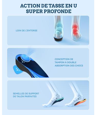QBK Heel Pain Relief Insoles for Plantar Fasciitis & Flat Feet - Comfort for All-Day Standing (Size 43-45) - Buy Online on GoSupps.com