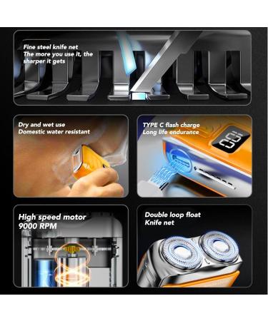 Aramox Mini Bart Trimmer Dual Heads Portable Electric Mustache Trimmer for Men Silent Shaving for Travel Compact Orange - Buy Online on GoSupps.com