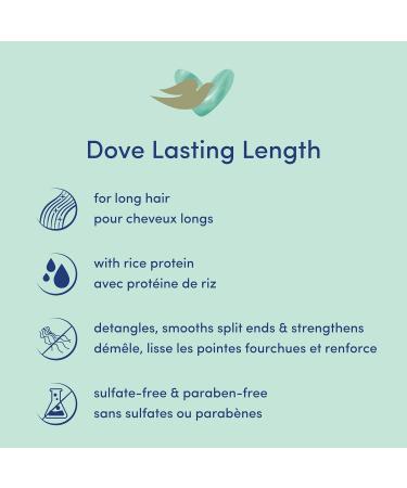 Dove Hair Therapy Lasting Length For Detangling & Smoothing Split Ends Shampoo Strengthening Shampoo for Damaged Hair with Rice Protein 400 ml - Buy Online on GoSupps.com