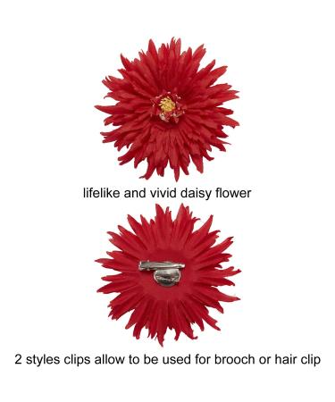 9 Pack Fake Silk Gerbera Chrysanthemum Daisy Flower Hair Clips - Tropical Beach Wedding Party Accessory for Women - Buy Online on GoSupps.com