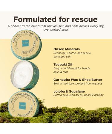 Onsen Hand & Cuticle Rescue Cream | Baume et renforcement des ongles biologiques | Sec mains craquel es Elbows & Feet | Beurre de karit huile de Tsubaki et de jojoba | Nail Repair & Growth - Buy Online on GoSupps.com