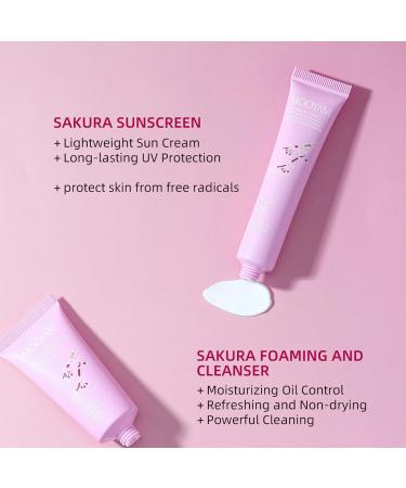 Cherry Blossom Facial Skin Care Set 4Pcs for Women Teens Girls Daily Skin Care Gift Set with Cleanser Toner Sunscreen and - Buy Online on GoSupps.com