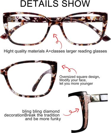 OCCI CHIARI Oversized Brown Reading Glasses for Women | 1.0-6.0 Magnification | Fashionable Readers in 1.75 Strength - Buy Online on GoSupps.com