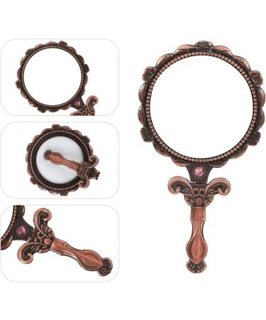 Folding Small Handle Mirror Foldable Mirror with Handle Portable Makeup Mirror Vanity Mirror Hand Mirror Makeup Tool Embossed Mirror Embossed Flower Mirror Retro Handheld Mirror - Buy Online on GoSupps.com
