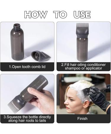 HAILM Root Comb Applicator Bottles 4 Pcs 6oz Root Comb Applicator Bottles -Achieve Salon-Quality Hair at Home Perfect for Hair Coloring and Dyeing - Buy Online on GoSupps.com