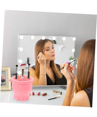FOMIYES Retractable Silicone Scrub Cup - Multifunction Makeup Brush Cleaner Tool | Drying Rack & Cleaning Bowl | Pink | 9.20x9.20x8.60CM - International Shipping Available - Buy Online on GoSupps.com